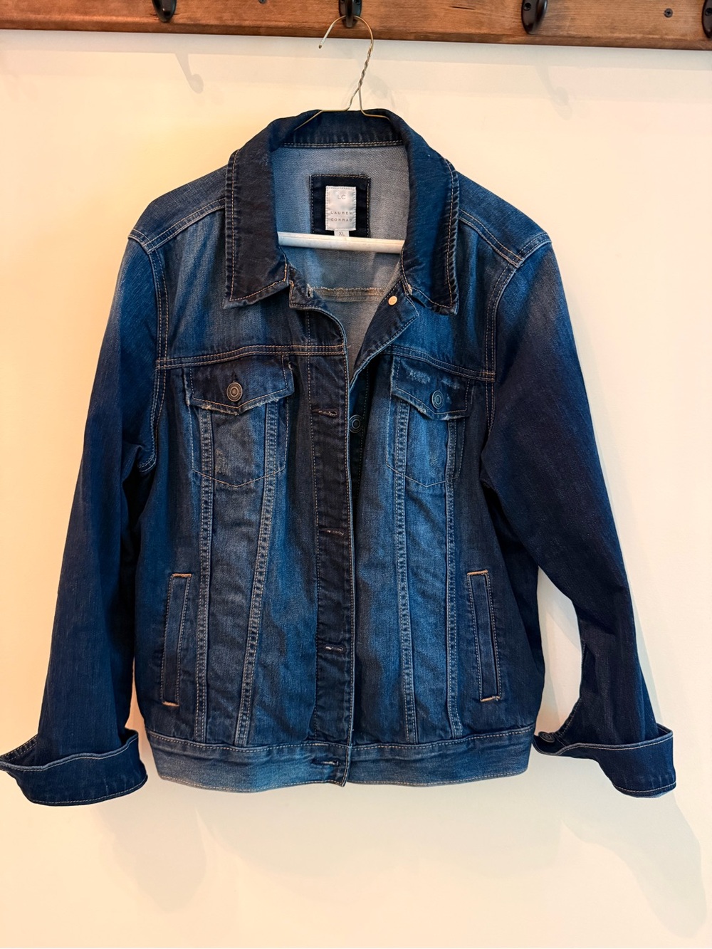LC Lauren Conrad Dark Blue Denim Jean Jacket